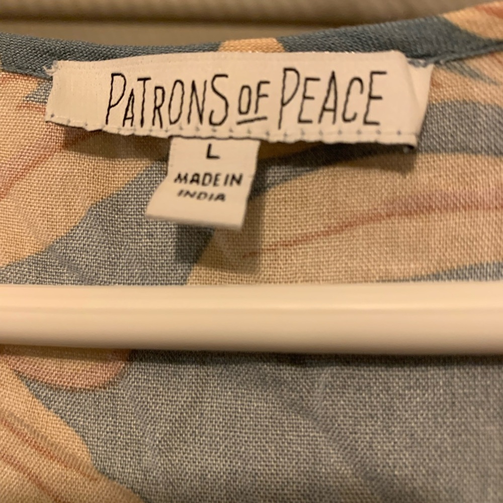 Patrons of Peace Blue and Tan Dress